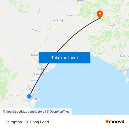 Galmpton to Long Load map