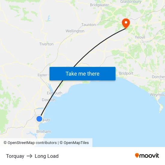 Torquay to Long Load map