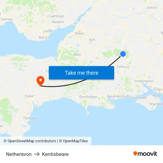 Netheravon to Kentisbeare map
