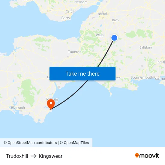 Trudoxhill to Kingswear map