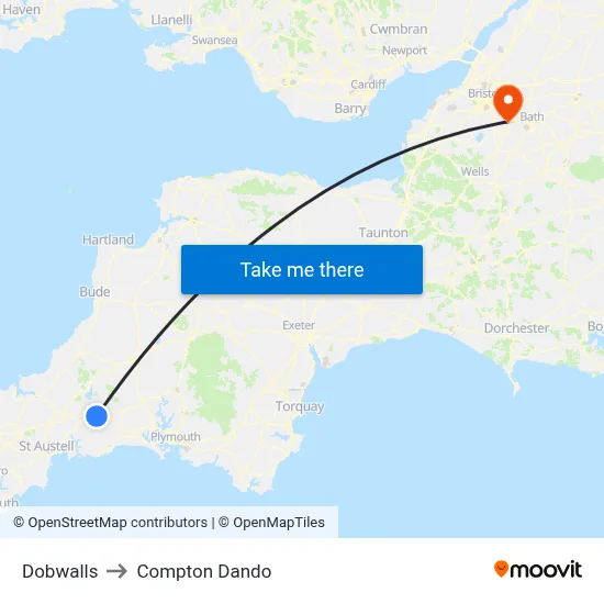 Dobwalls to Compton Dando map