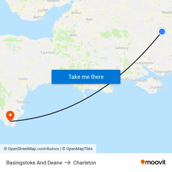 Basingstoke And Deane to Charleton map