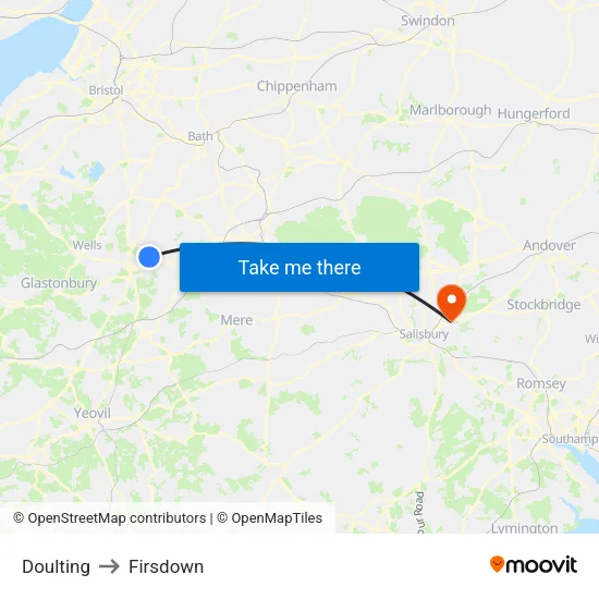 Doulting to Firsdown map