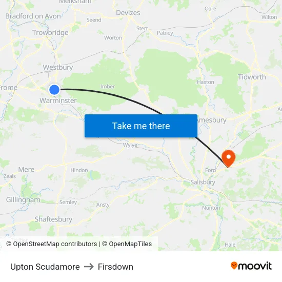 Upton Scudamore to Firsdown map