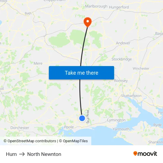 Hurn to North Newnton map