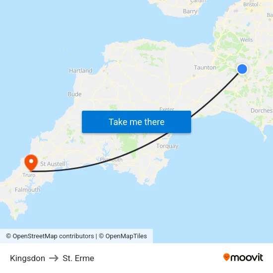 Kingsdon to St. Erme map