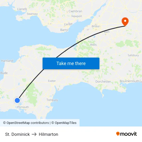 St. Dominick to Hilmarton map