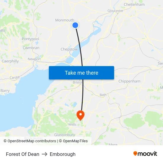 Forest Of Dean to Emborough map