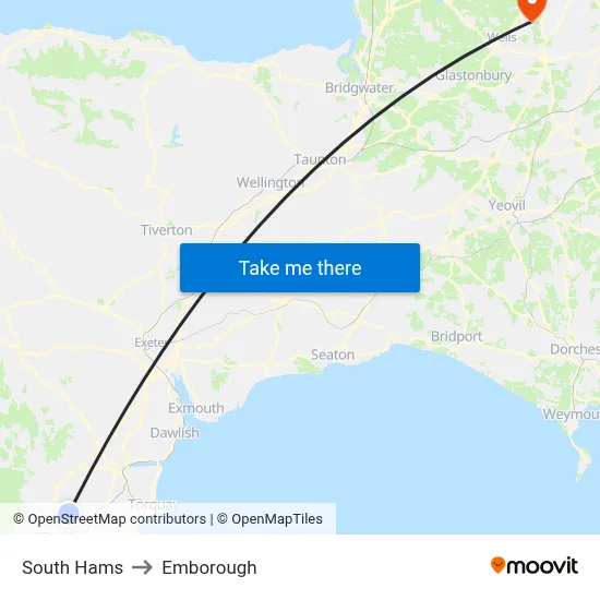 South Hams to Emborough map
