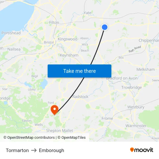 Tormarton to Emborough map