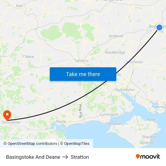Basingstoke And Deane to Stratton map