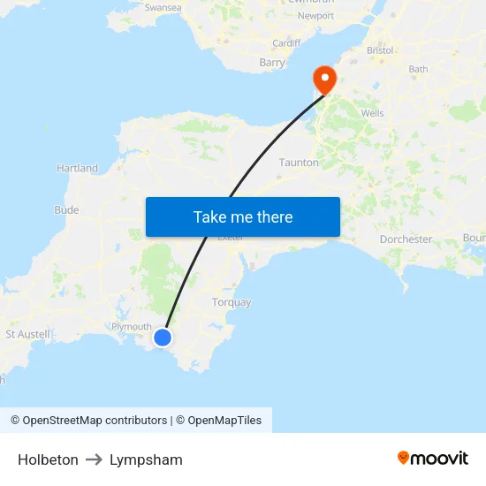 Holbeton to Lympsham map