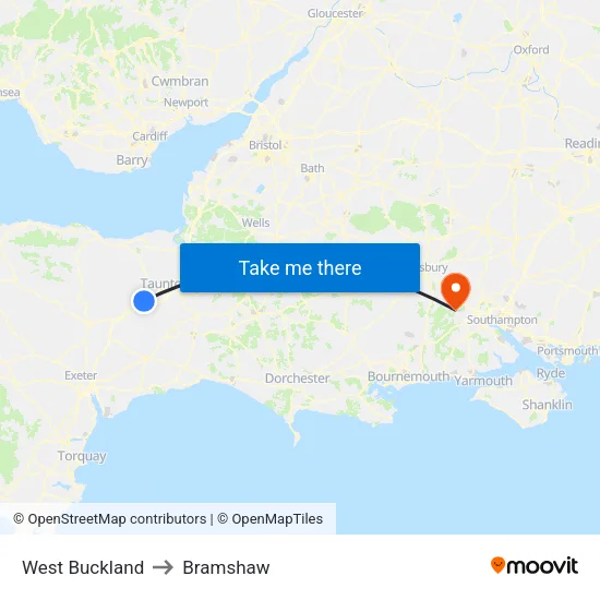 West Buckland to Bramshaw map