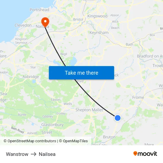 Wanstrow to Nailsea map