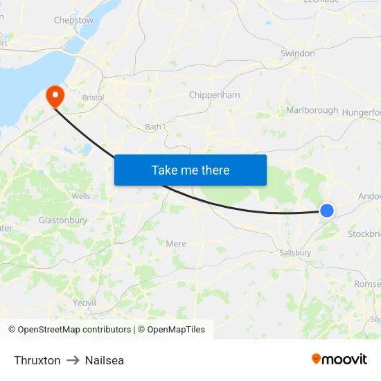 Thruxton to Nailsea map