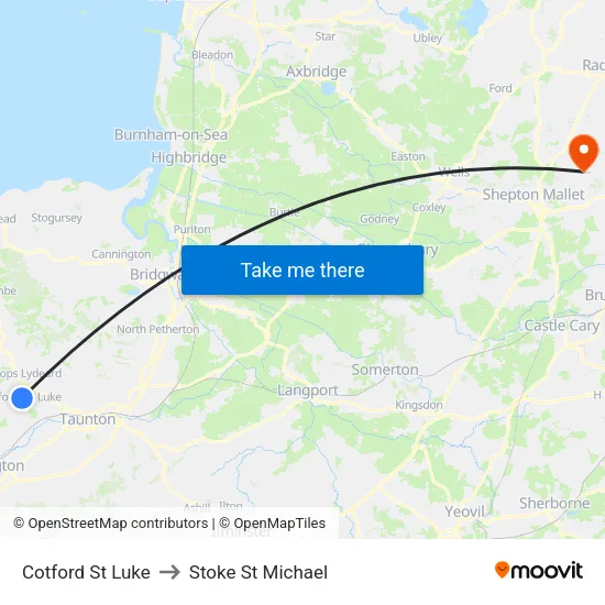 Cotford St Luke to Stoke St Michael map
