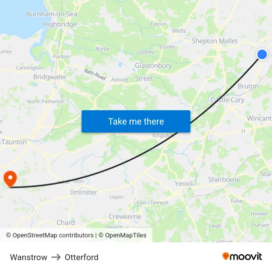 Wanstrow to Otterford map