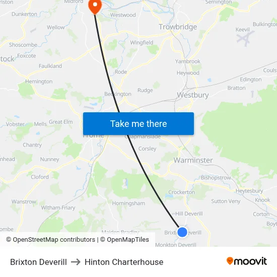 Brixton Deverill to Hinton Charterhouse map