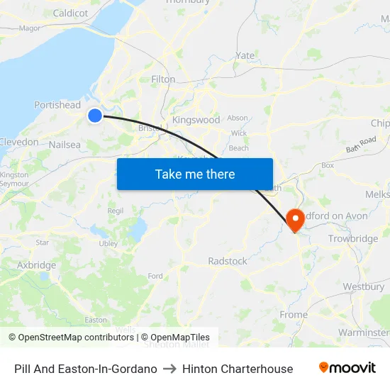 Pill And Easton-In-Gordano to Hinton Charterhouse map