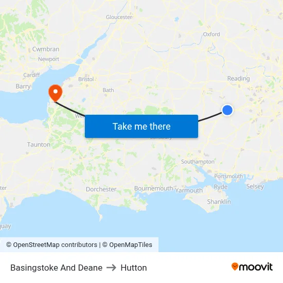 Basingstoke And Deane to Hutton map