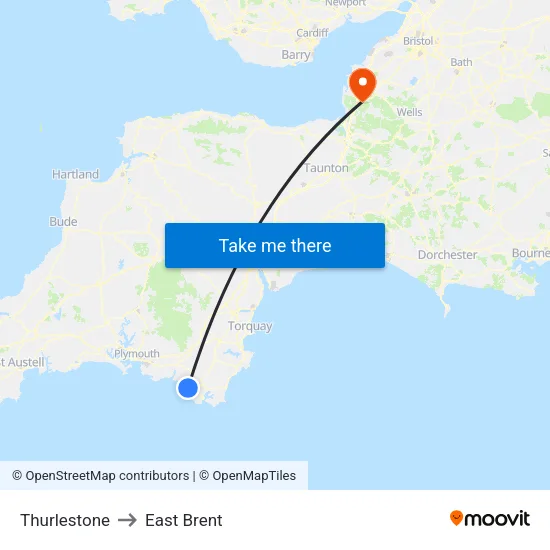 Thurlestone to East Brent map
