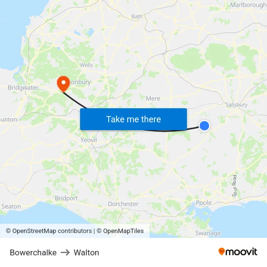 Bowerchalke to Walton map