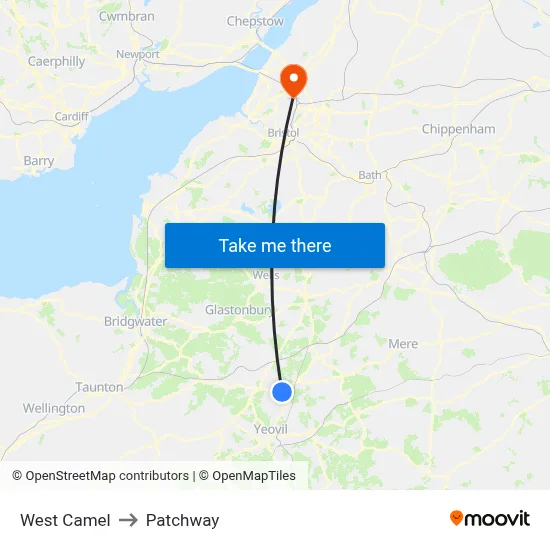 West Camel to Patchway map