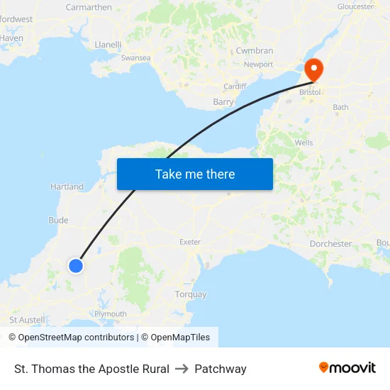 St. Thomas the Apostle Rural to Patchway map