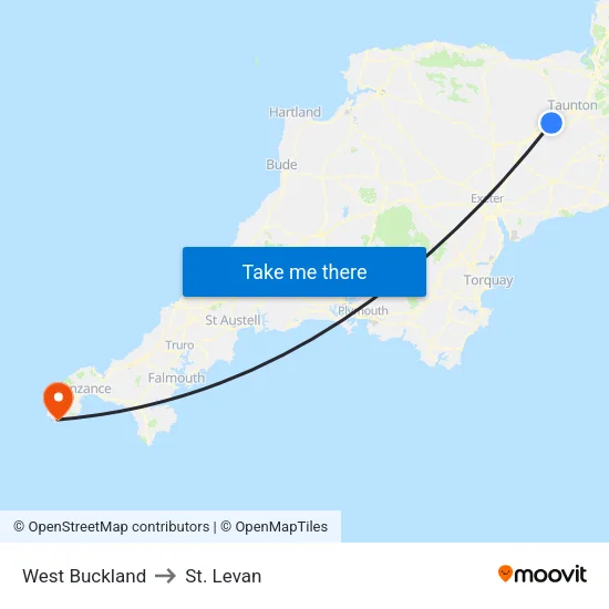West Buckland to St. Levan map