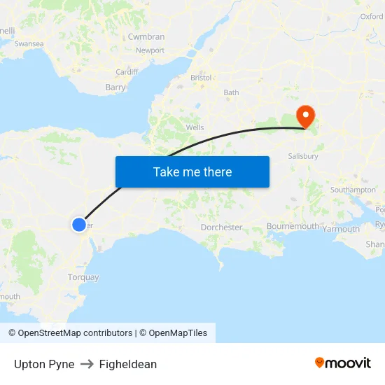 Upton Pyne to Figheldean map