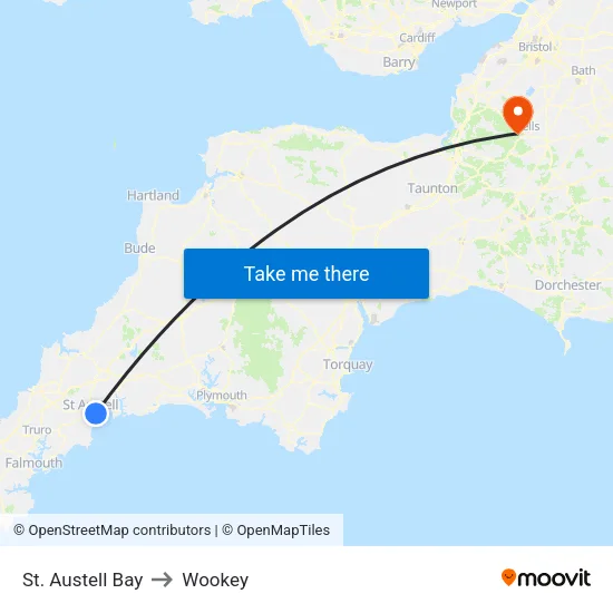 St. Austell Bay to Wookey map
