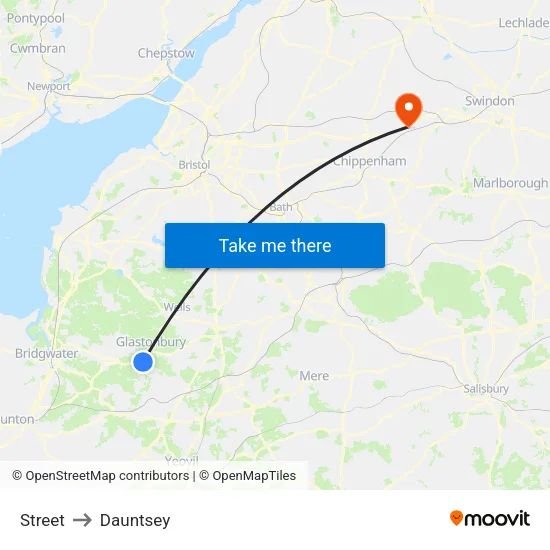 Street to Dauntsey map