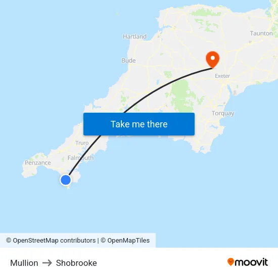Mullion to Shobrooke map