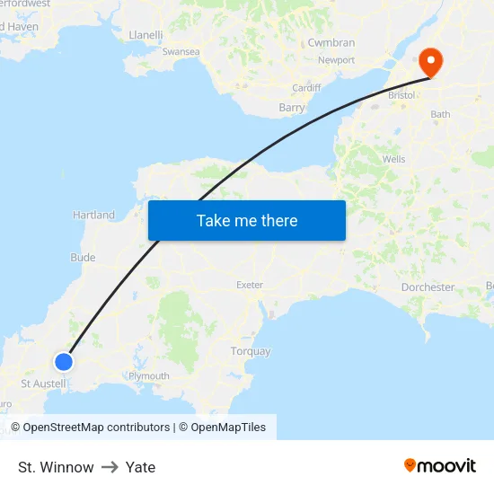 St. Winnow to Yate map