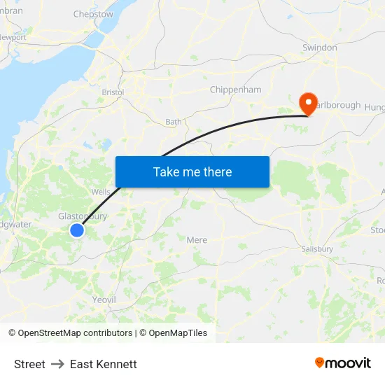 Street to East Kennett map