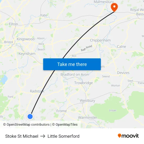 Stoke St Michael to Little Somerford map