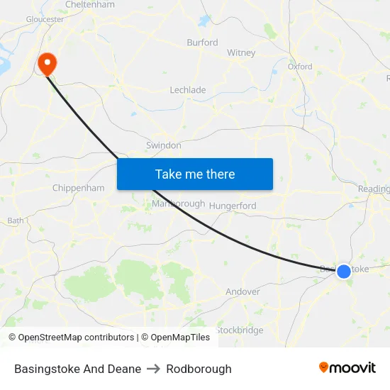 Basingstoke And Deane to Rodborough map
