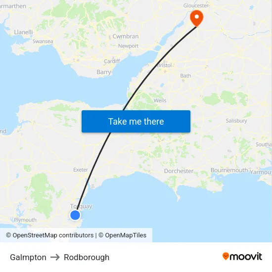 Galmpton to Rodborough map