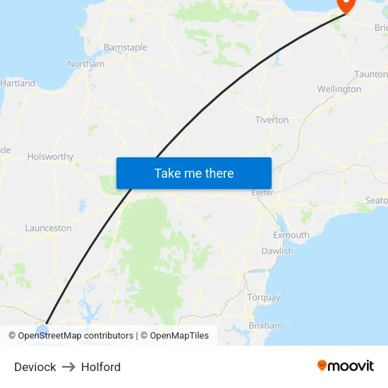 Deviock to Holford map