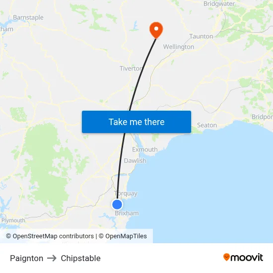 Paignton to Chipstable map