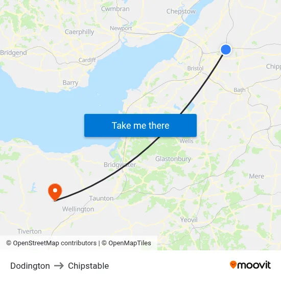 Dodington to Chipstable map