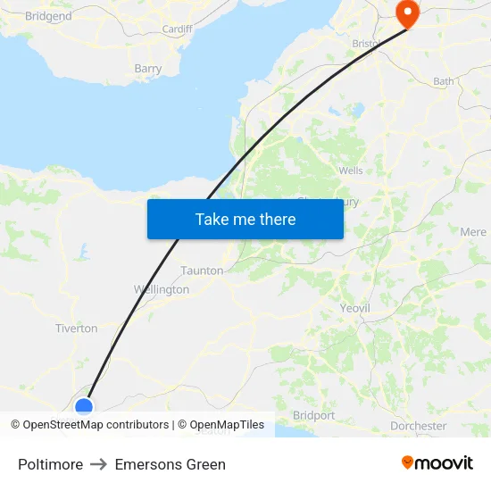 Poltimore to Emersons Green map