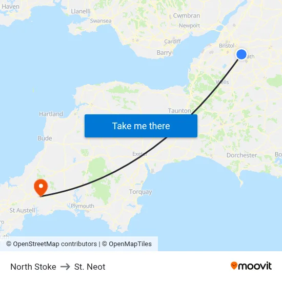 North Stoke to St. Neot map