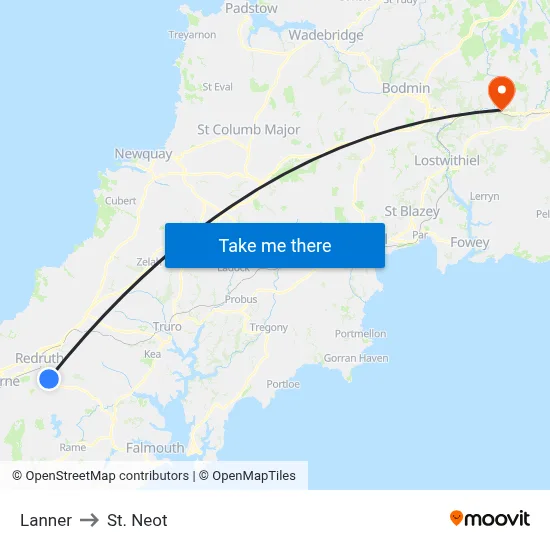 Lanner to St. Neot map