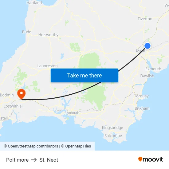 Poltimore to St. Neot map
