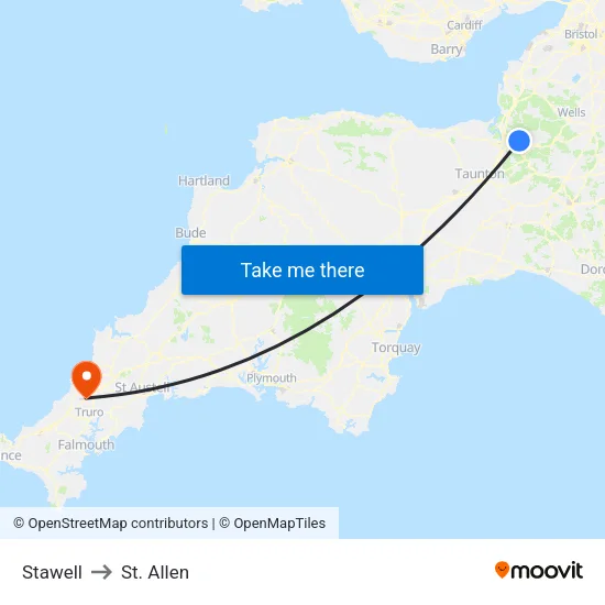 Stawell to St. Allen map