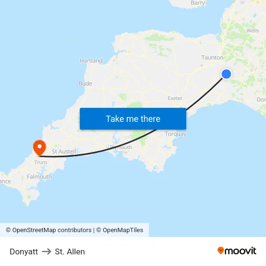 Donyatt to St. Allen map