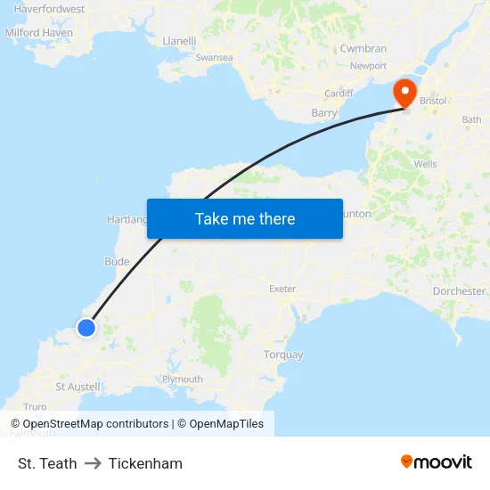 St. Teath to Tickenham map
