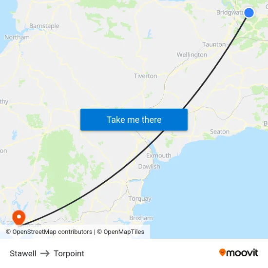 Stawell to Torpoint map
