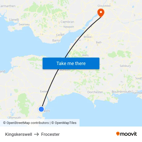 Kingskerswell to Frocester map